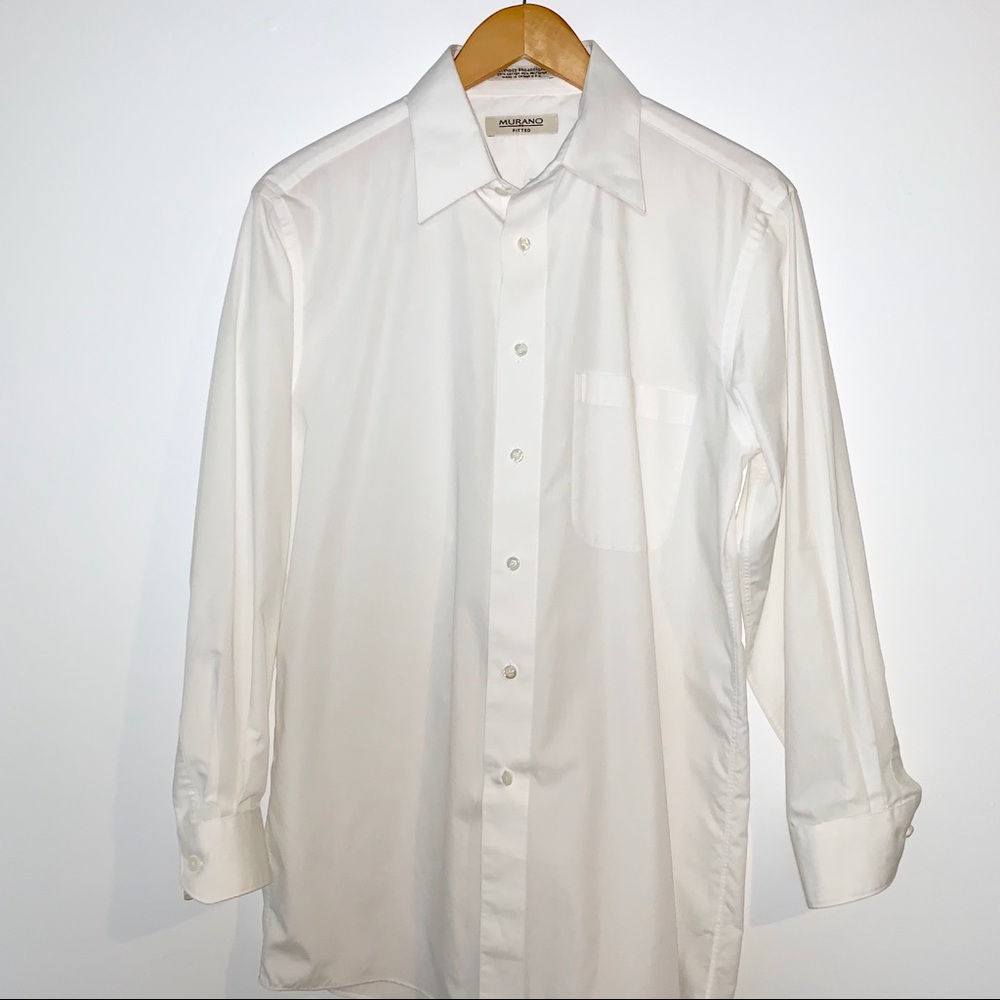 Murano Fitted Button Down Dress Shirt 15.6 32